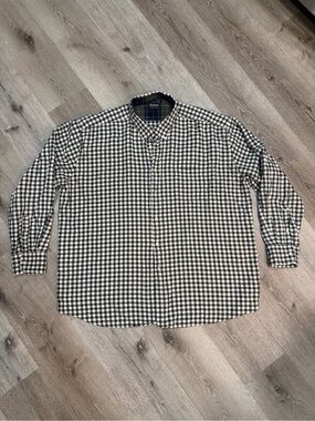 Barbour Monty Gray and Cream Gingham Button-Down Shirt XXL